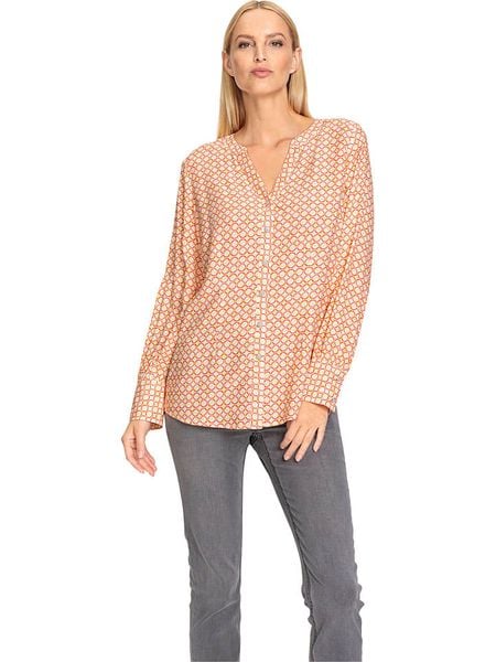 Heine Bluzka w kolorze kremowo-żółto-różowym rozmiar: 34. Brązowe bluzki Heine, bez wzorów, z wiskozy, bez kołnierzyka, bez ramiączek. Za 65,38 zł.