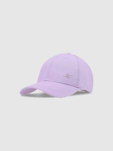 4F Czapka z daszkiem strapback uniseks - fioletowa S/M. Fioletowe czapki 4f, bez wzorów, z bawełny, sportowe. W wyprzedaży za 39,99 zł.