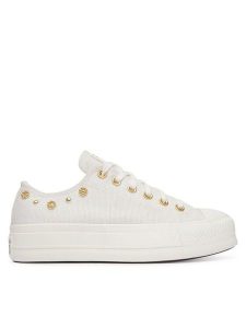 Converse Trampki Chuck Taylor All Star Heathered Glam A17597C Beżowy. Brązowe trampki Converse, bez wzorów, z materiału, bez zapięcia. Za 419,99 zł.