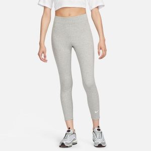 Legginsy damskie Nike Sportswear Classic. Szare legginsy Nike, bez wzorów, z bawełny, z podwyższonym stanem. Za 161,99 zł.