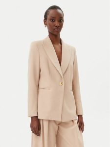 Maryley Marynarka 25EB187/M27/43PG Beżowy Regular Fit. Brązowe marynarki i żakiety Maryley, m, bez wzorów, z syntetyku. Za 379,99 zł.