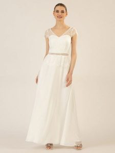 APART Sukienka w kolorze białym rozmiar: 34. Białe sukienki Apart, bez wzorów, z koronki, bez kołnierzyka, bez ramiączek, maxi. Za 304,99 zł.