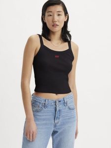 Levi's Top w kolorze czarnym rozmiar: S. Czarne topy Levi's®, s, bez wzorów, bez kołnierzyka, bez ramiączek. Za 61,89 zł.
