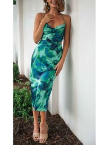 LA Angels Sukienka w kolorze zielonym rozmiar: L. Zielone sukienki LA Angels, l, bez wzorów, bez kołnierzyka, bez ramiączek, midi. Za 126,99 zł.