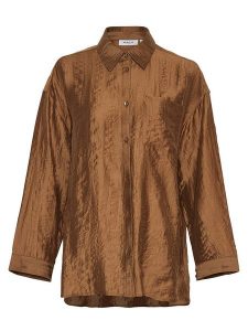 MOSS COPENHAGEN Koszula "Chris" w kolorze jasnobrązowym rozmiar: XS/S. Brązowe koszule Moss Copenhagen, s, bez wzorów, bez kołnierzyka, bez ramiączek. Za 113,90 zł.