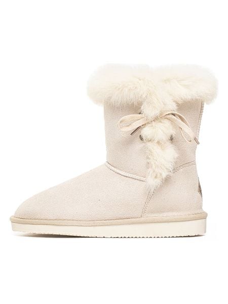 ISLAND BOOT Botki zimowe "Christy" w kolorze kremowym rozmiar: 38. Brązowe botki Island Boot, na zimę, bez wzorów, z materiału, bez obcasa, bez zapięcia. Za 147,56 zł.