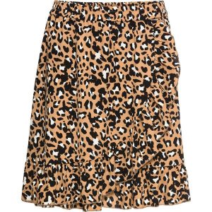 Spódnica w cętki leoparda z falbanami bonprix brązowy leo. Spódnice marki bonprix. Za 79,99 zł.