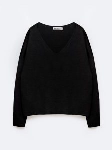 Sweter damski z wiskozy czarny Faustii 906. Czarne swetry klasyczne Big Star, l, z dzianiny, bez kołnierzyka. Za 159,99 zł.