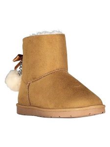 Geographical Norway Botki zimowe "Oponpon" w kolorze jasnobrązowym rozmiar: 40. Brązowe botki Geographical Norway, na zimę, bez wzorów, z futra, bez obcasa, bez zapięcia. Za 121,99 zł.