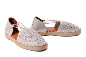 KOCH 109 silver grey, espadryle damskie. Szare espadryle KOCH, bez wzorów, ze skóry, bez obcasa. Za 244,90 zł.