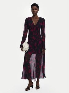 Desigual Sukienka koktajlowa Ratan 25WWVW24 Bordowy Regular Fit. Czerwone kombinezony Desigual, xl, bez wzorów, z syntetyku, wizytowe, bez kołnierzyka, bez ramiączek. Za 459,99 zł.