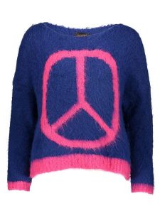 Miss goodlife Sweter w kolorze granatowo-różowym rozmiar: L. Niebieskie swetry oversize miss goodlife, l, bez wzorów, z wełny, bez ramiączek. Za 153,71 zł.
