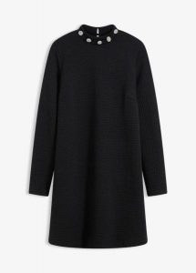 Sukienka mini. Czarne sukienki bonprix, bez wzorów, eleganckie, bez kołnierzyka, bez ramiączek, mini. Za 142,99 zł.