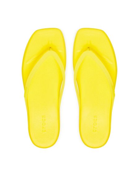 Crocs Japonki Miami Frosted Flip 211474 Żółty. Żółte klapki Crocs, bez wzorów, z tworzywa sztucznego, bez obcasa. Za 111,99 zł.