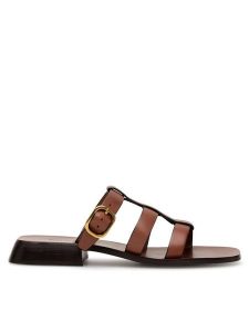 Gino Rossi Klapki MALI-112791 Brązowy. Brązowe klapki Gino Rossi, bez wzorów, ze skóry, bez obcasa. Za 259,99 zł.