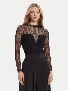Rinascimento Body CFC0126159003 Czarny Slim Fit. Czarne body i gorsety Rinascimento, bez wzorów, z syntetyku. Za 389,99 zł.