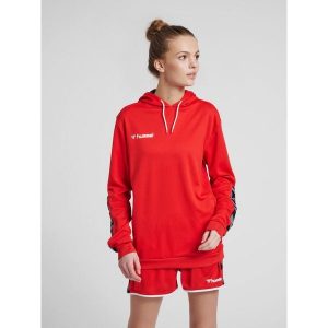 Bluza damska z kapturem Hummel hmlAUTHENTIC Poly. Czerwone bluzy Hummel, xl, bez wzorów, z kapturem. Za 198,45 zł.
