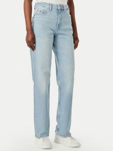 Tommy Jeans Jeansy Layla DW0DW23018 Niebieski jasny Straight Fit. Niebieskie jeansy Tommy Jeans, bez wzorów, z bawełny. Za 409,99 zł.