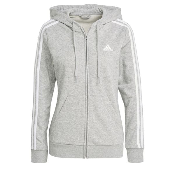 Bluza z Kapturem I Suwakiem Na Całej Długości Essentials 3-Stripes Rozmiar XS S…. Białe bluzy ADIDAS, s, bez wzorów, z kapturem. Za 274,50 zł.
