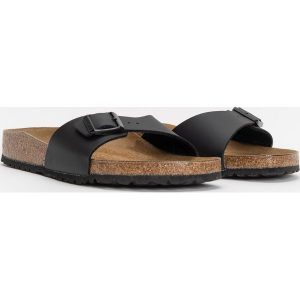 Birkenstock Madrid BS Klapki damskie. Czarne klapki Birkenstock, bez wzorów, bez obcasa. Za 319,99 zł.