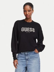 Guess Sweter W6YR30 Z0978 Czarny Regular Fit. Czarne swetry klasyczne Guess, s, z wiskozy, bez kołnierzyka. Za 434,99 zł.
