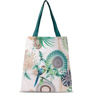 Hip Shopper bag "Tonrar" w kolorze kremowo-zielonym - 45 x 40 cm rozmiar: 40x45 cm. Brązowe shopper bag Hip, bez wzorów, z materiału, na ramię, bez dodatków. Za 39,49 zł.