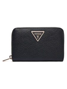 Guess Portfel "Laurel" w kolorze czarnym - 14 x 9,5 x 2 cm rozmiar: onesize. Czarne portfele Guess, z aplikacjami, z materiału. Za 219,26 zł.