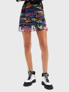 Desigual Spódnica mini MONSIEUR CHRISTIAN LACROIX Party 22WWFK04 Kolorowy Slim Fit. Spódnice Desigual, na imprezę, l, bez wzorów, z syntetyku, mini. Za 159,99 zł.