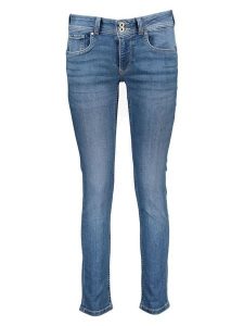 Pepe Jeans Dżinsy "New Brooke" - Slim fit - w kolorze niebieskim rozmiar: W27/L32. Niebieskie jeansy Pepe Jeans, z aplikacjami, z bawełny. Za 162,49 zł.