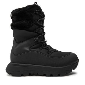 Śniegowce FitFlop. Czarne buty zimowe FitFlop, bez obcasa, bez zapięcia. Za 779,99 zł.