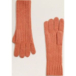 Mango - Rękawiczki Fun. Czerwone rękawiczki marki Mango, z dzianiny. Za 49,90 zł.