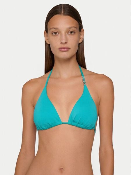 Guess Góra od bikini E6GJ30 MC040 Niebieski. Niebieskie bikini Guess, z aplikacjami, z syntetyku. Za 269,99 zł.