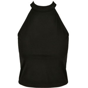 Bluzka Z Golfem Dla Pań I Panów. Białe bluzki BUILD YOUR BRAND, l, bez wzorów, sportowe, bez kołnierzyka, bez ramiączek. Za 57,99 zł.