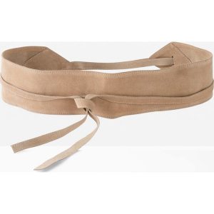 Pas kimonowy skórzany. Brązowe paski bonprix, bez wzorów, ze skóry, eleganckie. Za 67,99 zł.
