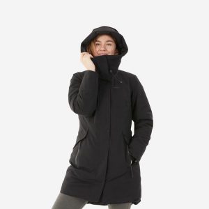 Parka turystyczna damska zimowa Quechua NH500 Warm -10°C wodoodporna. Czarne kurtki QUECHUA, na zimę, m, bez wzorów, bez kaptura. W wyprzedaży za 299,99 zł.