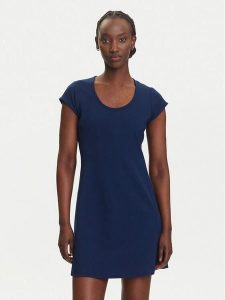 Calvin Klein Jeans Sukienka codzienna LV047C238G Granatowy Slim Fit. Niebieskie kombinezony Calvin Klein Jeans, na co dzień, xxl, bez wzorów, z jeansu, bez kołnierzyka, bez ramiączek, proste. Za 269,99 zł.