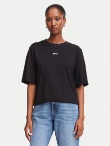 BOSS T-Shirt Enis 50523256 Czarny Regular Fit. Czarne t-shirty Boss, xl, bez wzorów, z bawełny, bez kołnierzyka, bez ramiączek. Za 229,99 zł.