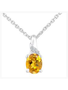 Revoni Złota zawieszka z diamentami i cytrynem rozmiar: onesize. Szare zawieszki Revoni, z cytrynem, złote. Za 782,99 zł.