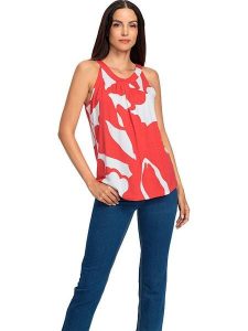 Heine Top w kolorze kremowo-czerwonym rozmiar: 34. Brązowe topy Heine, bez wzorów, bez kołnierzyka, bez ramiączek. Za 43,99 zł.