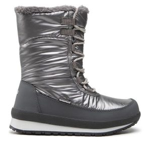 Śniegowce CMP. Szare buty zimowe CMP, bez obcasa, bez zapięcia. Za 399,99 zł.