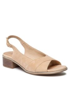 Go Soft Sandały WI23-LUCY-02 Beżowy. Brązowe sandały Go Soft, bez wzorów, ze skóry, bez obcasa, na płaskiej podeszwie, bez zapięcia. Za 129,99 zł.