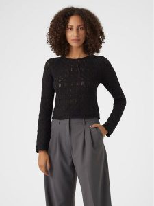 Vero Moda Sweter Fabienne 10299617 Czarny Slim Fit. Czarne swetry klasyczne Vero Moda, xl, z syntetyku, bez kołnierzyka. Za 89,99 zł.