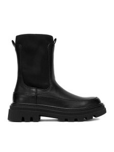 DeeZee Sztyblety TYA80-J221 Czarny. Czarne botki DeeZee, bez wzorów, z materiału, bez obcasa, na płaskiej podeszwie, bez zapięcia. Za 219,99 zł.