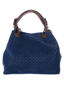 Lucca Baldi Skórzana torebka "Fosdinovo" w kolorze granatowym - 45 x 37 x 15 cm rozmiar: onesize. Niebieskie torebki klasyczne Lucca Baldi, bez wzorów, z materiału, przez ramię, bez dodatków. Za 304,99 zł.