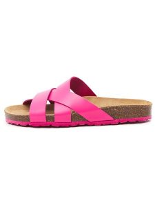 Billowy Skórzane klapki w kolorze różowym rozmiar: 39. Różowe klapki Billowy, bez wzorów, z otwartym noskiem, bez obcasa. Za 69,58 zł.