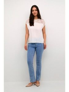 Cream Bluzka w kolorze białym rozmiar: 40. Białe bluzki Cream, bez wzorów, z koronki, bez kołnierzyka, bez ramiączek. Za 83,62 zł.