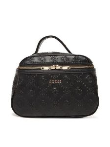 Guess Kosmetyczka PW7539 P5361 Czarny. Czarne torebki klasyczne Guess, z aplikacjami, ze skóry, bez dodatków. Za 219,99 zł.