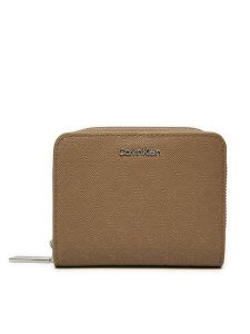 Calvin Klein Portfel Ck Must Medium Zip Around_Mono K60K612825 Brązowy. Brązowe portfele Calvin Klein, bez wzorów, ze skóry. Za 169,99 zł.