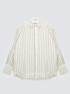 Lniana koszula damska w prążek biała Lamena 100. Białe koszule Big Star, l, bez wzorów, z tkaniny, bez kołnierzyka, bez ramiączek. Za 249,99 zł.