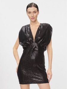 Rinascimento Sukienka koktajlowa CFC0116365003 Czarny Regular Fit. Czarne sukienki Rinascimento, m, bez wzorów, z syntetyku, wizytowe, bez kołnierzyka, bez ramiączek. Za 699,99 zł.